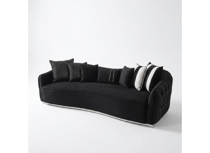 Four-seater sofa 4 seater sofas modern design fabric polyester black
