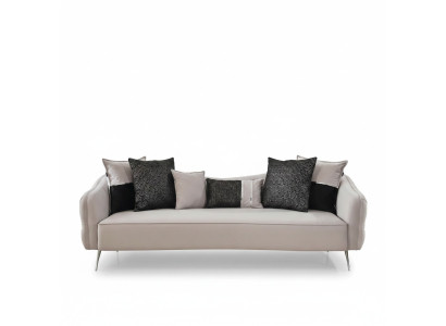 Three-seater Chesterfield sofa, 3-seater sofas, modern design, fabric, white