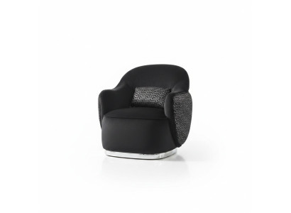 Armchair Wing Chair Modern Fabric Living Room Polyester Black Design