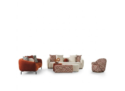 Sofa set sofa armchair 431 seat fabric luxury sofas orange living room