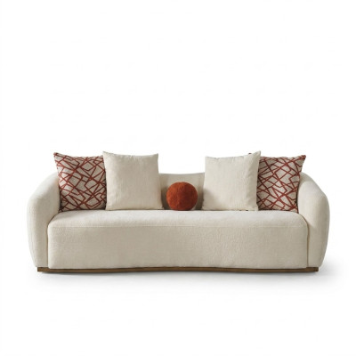 Four-seater sofa, 4-seater sofas, modern design, fabric polyester, white, new