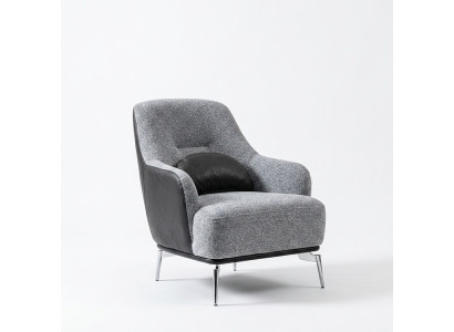 Armchair Wingback Chair Modern Fabric Living Room Polyester Gray Design Seat