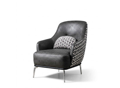 Armchair Wingback Chair Faux Leather Living Room Polyester Design Black