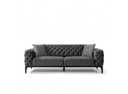 3-seater sofa three-seater sofas fabric gray living room Chesterfield new