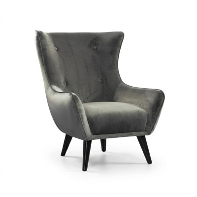 Armchair Wingback Chair Fabric Living Room Polyester Design Gray Modern Seat