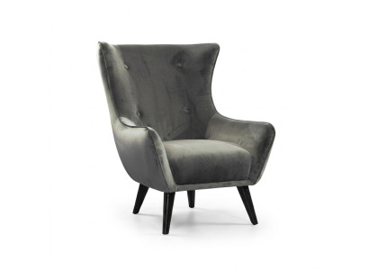 Armchair Wingback Chair Fabric Living Room Polyester Design Gray Modern Seat
