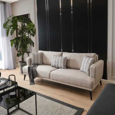 3-seater Sofa Three-seater Sofa Fabric Beige Living Room Modern Design