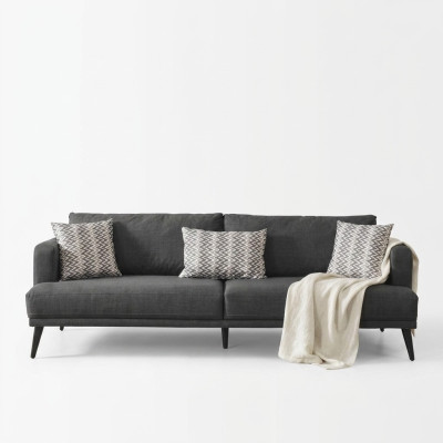 Four-seater sofa 4-seater sofas fabric grey modern seating living room new