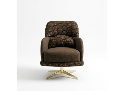 Armchair Wingback Chair Cocktail Chair Fabric Living Room Polyester Brown