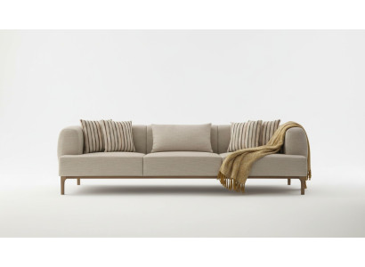 Three-seater sofa, 3-seater sofas, beige fabric, modern living room, luxury, new.