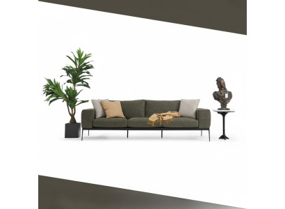 Two-seater sofa 2 seater fabric gray modern design living room polyester