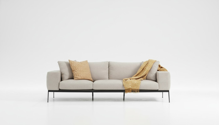 Three-seater sofa 3-seater sofas beige fabric living room luxury modern new