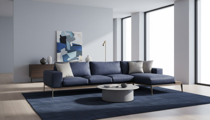 L-shaped sectional sofa living room gray modern fabric sofas seat design
