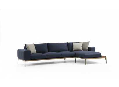 L-shaped sectional sofa living room gray modern fabric sofas seat design