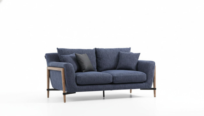Four-seater Sofa 4-Seater Fabric Sofas Modern Design Living Room Blue