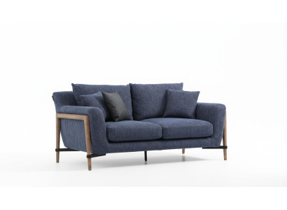 Two-seater Sofa 2-Seater Fabric Sofas Modern Design Living Room Blue