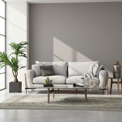 Four-seater sofa 4 seater fabric sofas modern design living room gray