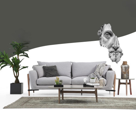 Two-seater sofa 2-seater fabric sofas modern design living room gray