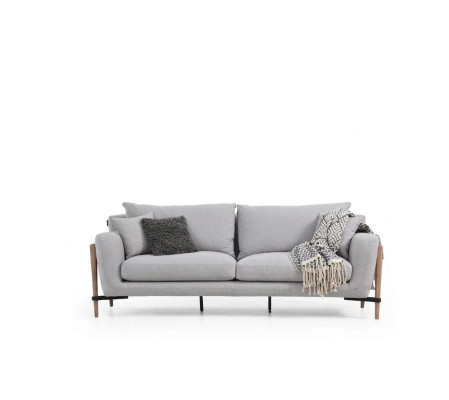 Two-seater sofa 2-seater fabric sofas modern design living room gray