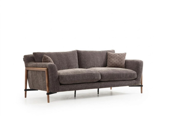 Four-seater sofa, 4-seater fabric sofas, modern design, living room, gray