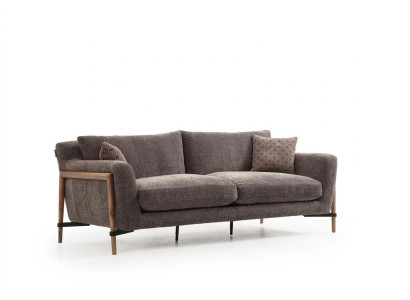 Four-seater sofa, 4-seater fabric sofas, modern design, living room, gray