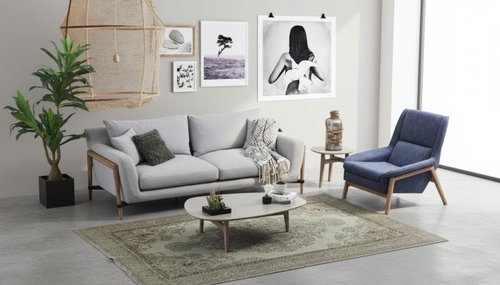 Sofa set 4-seater armchair four-seater fabric sofas modern design gray