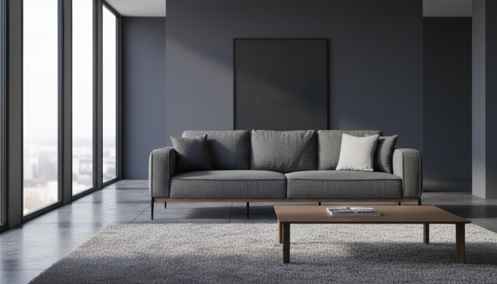 Four-seater sofa 4-seater fabric sofas modern design living room gray