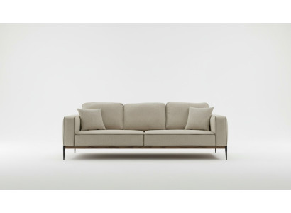 Four-seater sofa, fabric sofas, modern design, living room, beige.