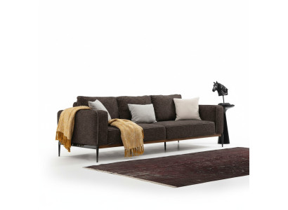 Three-seater sofa 3-seater fabric modern sofa design living room gray