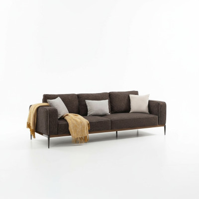 4-seater sofa set, armchair, four-seater, gray fabric sofas, modern design