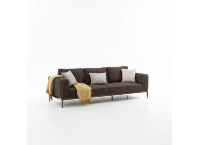 4-seater sofa set, armchair, four-seater, gray fabric sofas, modern design