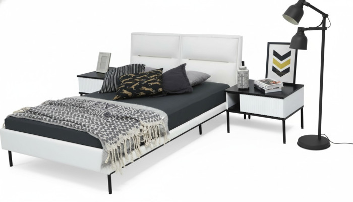 Bedside table small nightstand wood modern table white bedroom design