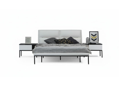 Bed frame double bed wood modern white bedroom double design