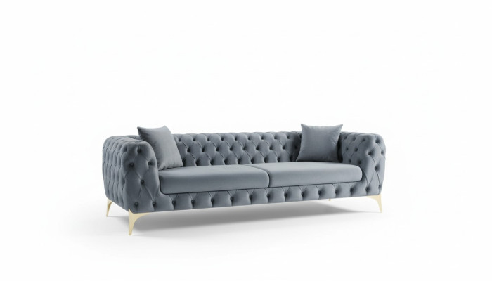 Modern three-seater Chesterfield furniture stainless steel polyester living room furniture