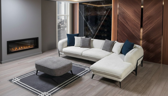 White corner sofa L-shaped couch living room couches sofas modern sofas