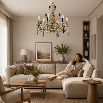 Modern crystal chandelier ceiling lamp hanging crystal lamp