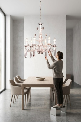 Large pendant lamp living room lamp chandelier white crystal candelabra