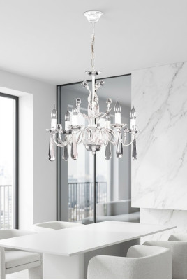 Large pendant lamp living room lamp chandelier white crystal candelabra