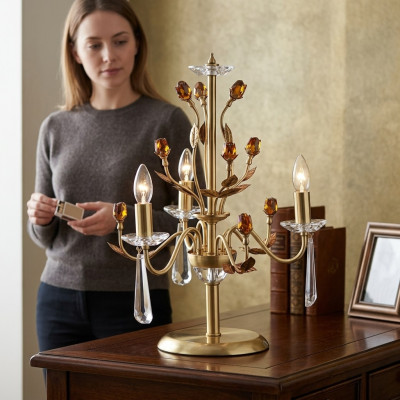 Golden crystal table lamp luxury lighting lamps chandelier