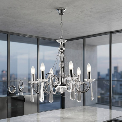 Silver Lustrous Hanging Crown Lamp Chandelier Decorative Lamp Modern Art