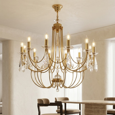 Luxury Crystal Chandelier Ceiling Lamp Gold Art