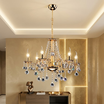 Golden crown chandelier crystal chandelier light pendant ceiling lamp