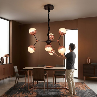 Round chandelier ceiling lights crown golden design modern style