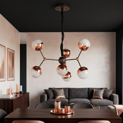 Round chandelier ceiling lights crown golden design modern style