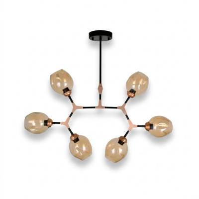 Ceiling lamp chandelier modern glass beige new
