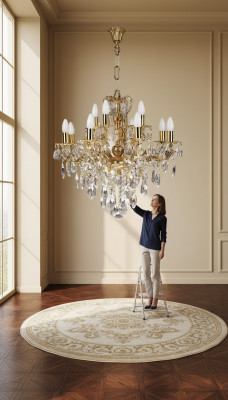 Luxury Ceiling Chandelier Crystal Gold Ceiling Lamp
