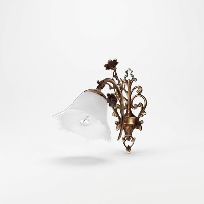 Wall lamp, wall sconces, wall light, chandelier, wall lamp, glass, brown, flowers.