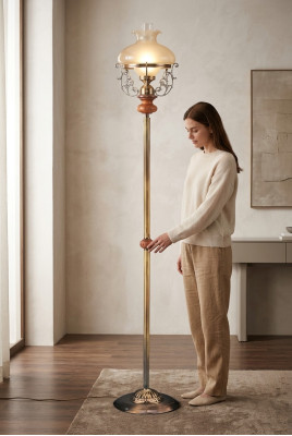 Floor lamp standing lamp stand luxury lights lamp lamp gold glass 185 cm.