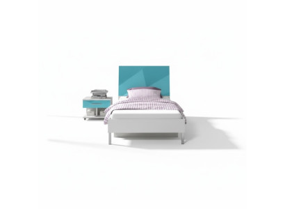 Bed + Nightstand - Bedroom Furniture Children's Room Beds Blue 2-piece Set New