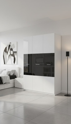 Black wardrobe wardrobes high-gloss wardrobes children's room